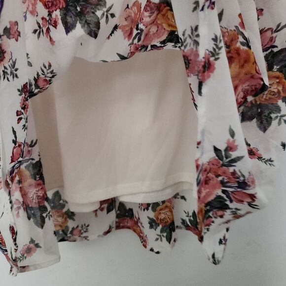 Kit plus Sky Womens Floral Sheer Long Sleeve Lined Knee Length Dress Med *DEFECT - Picture 5 of 11